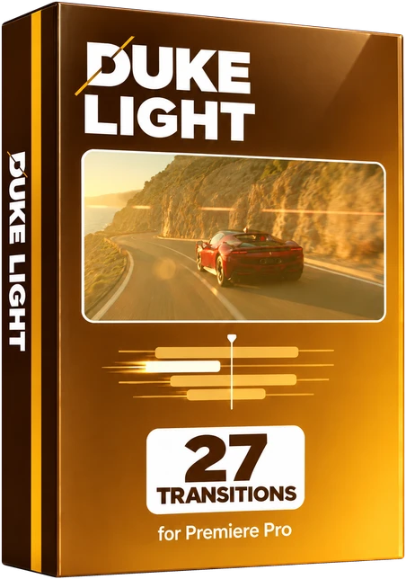 DUKE Light for Premiere Pro box, 27 transitions