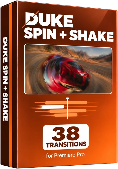 DUKE Spin + Shake for Premiere Pro box, 38 transitions