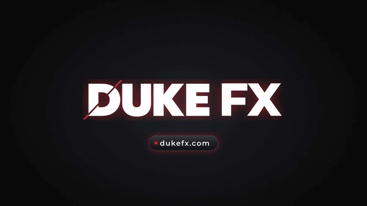 The end card of THE REAL EDIT: the DUKE FX logo and dukefx.com on a dark background.